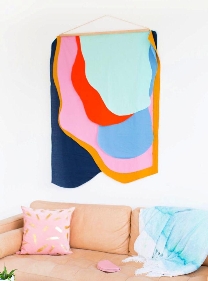 Colorful DIY Fabric Wall Hanging Tapestry