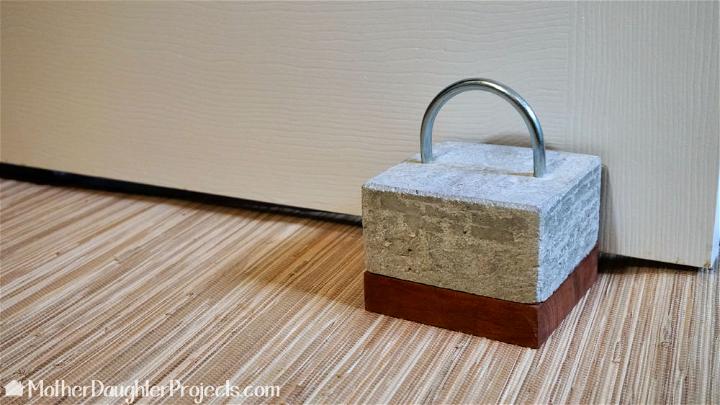 DIY Concrete and Wood Door Stop