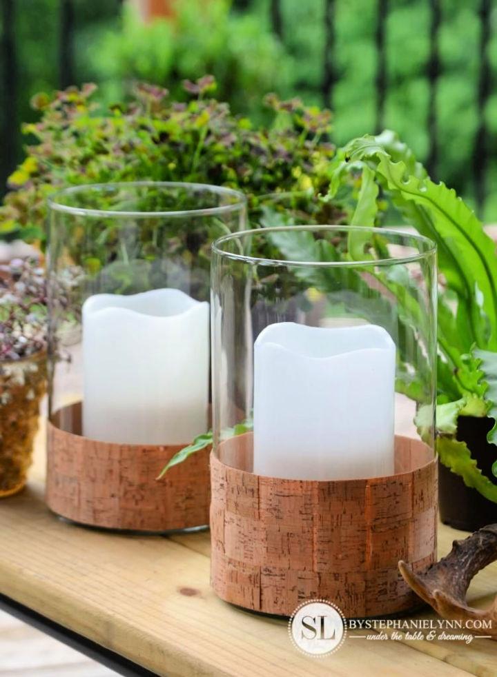 Cork Wrapped Candle Holders