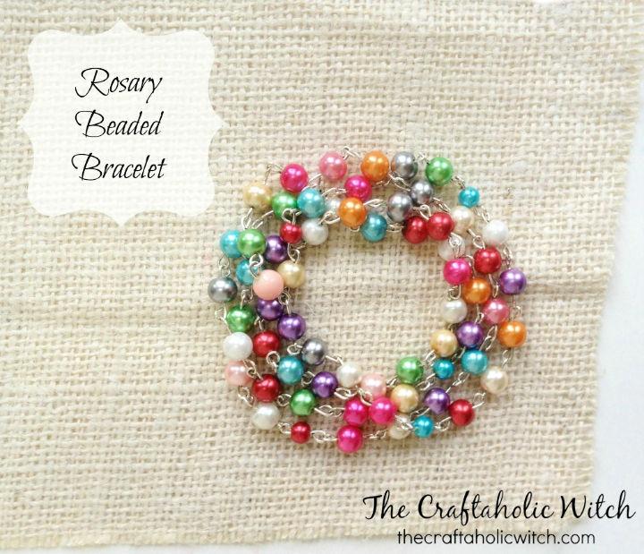 Colorful DIY Rosary Beaded Bracelet