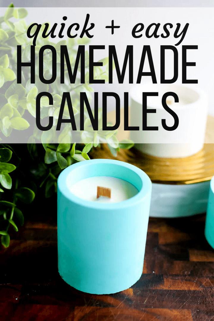 DIY Candles + Concrete Candle Holders