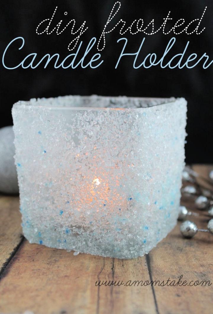 DIY Frosted Candle Holder