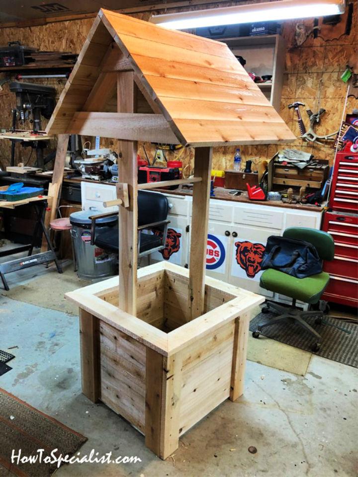 Making a Wooden Wishing Well for the Garden