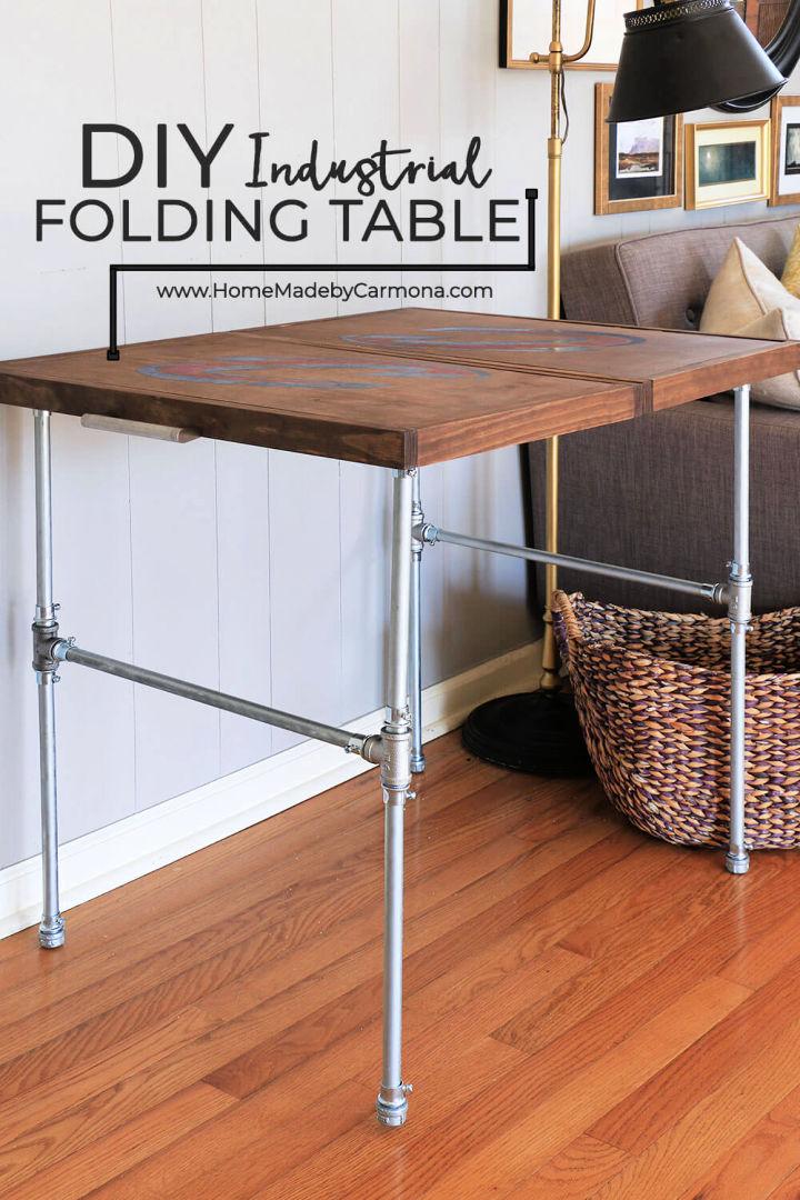 DIY Industrial Style Folding Table