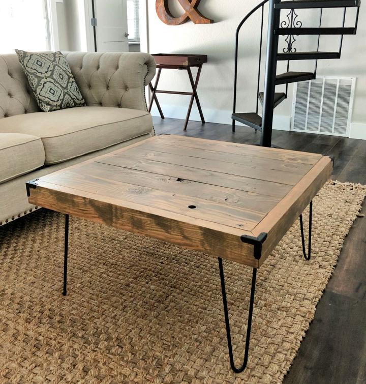 DIY Square Hairpin Leg Coffee Table for Under $50