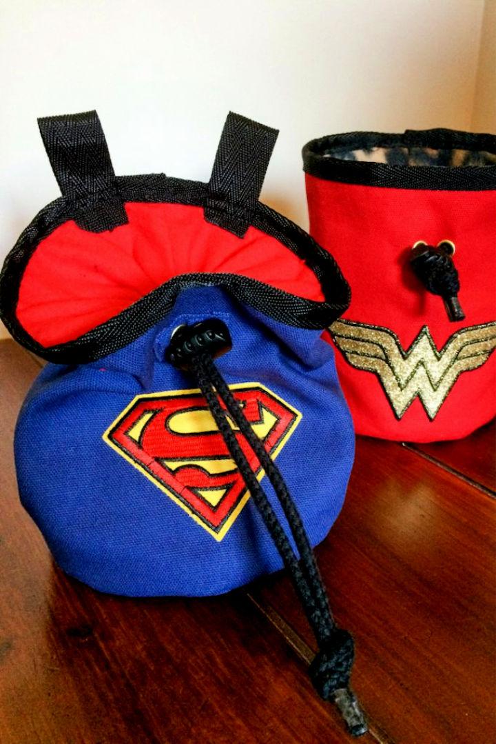 DIY Super Hero Chalk Bags