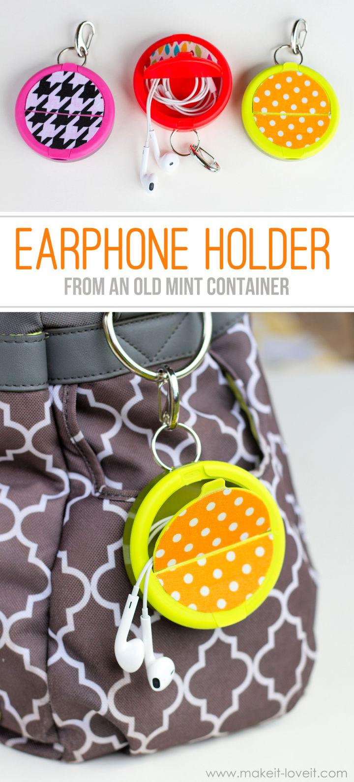 DIY Earphone Holder From Mint Container