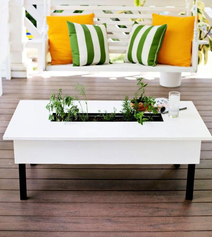 Easy DIY Herb Garden Coffee Table