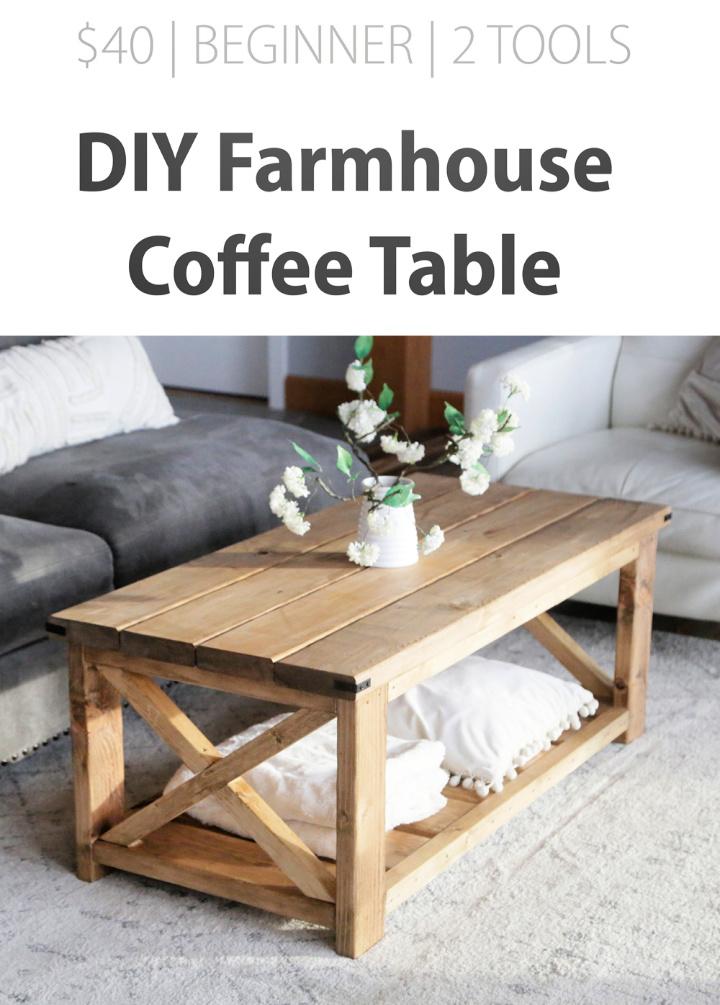Build a Farmhouse Coffee Table Under $40