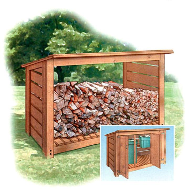 DIY Firewood Storage Garden Shed