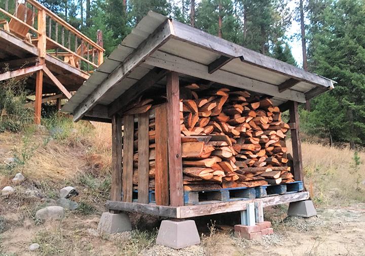 Firewood Storage Shed from Reclaimed Materials