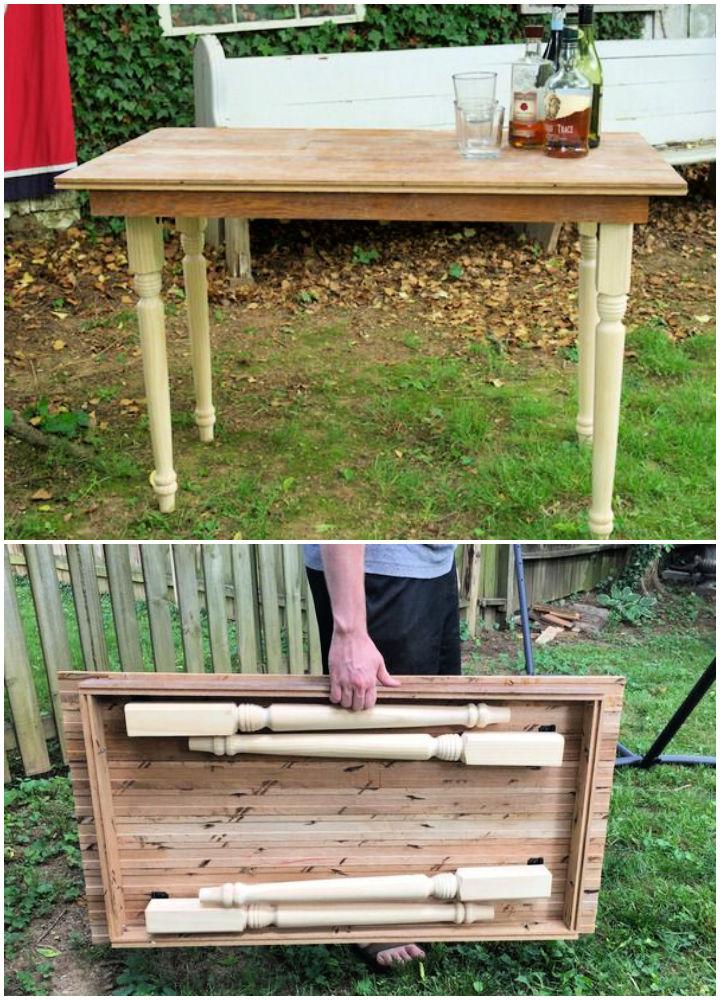 Folding Farmhouse Table from Reclaimed Wood