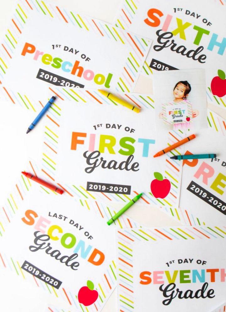 Free Printable First Day of School Sign