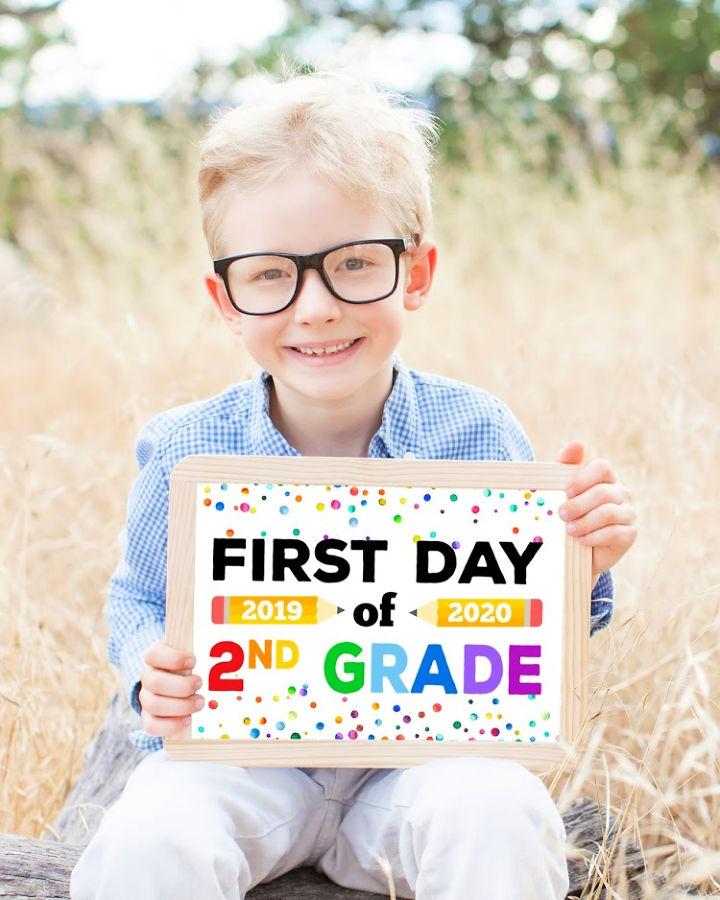 Printable First Day of School Sign for 2nd Grade