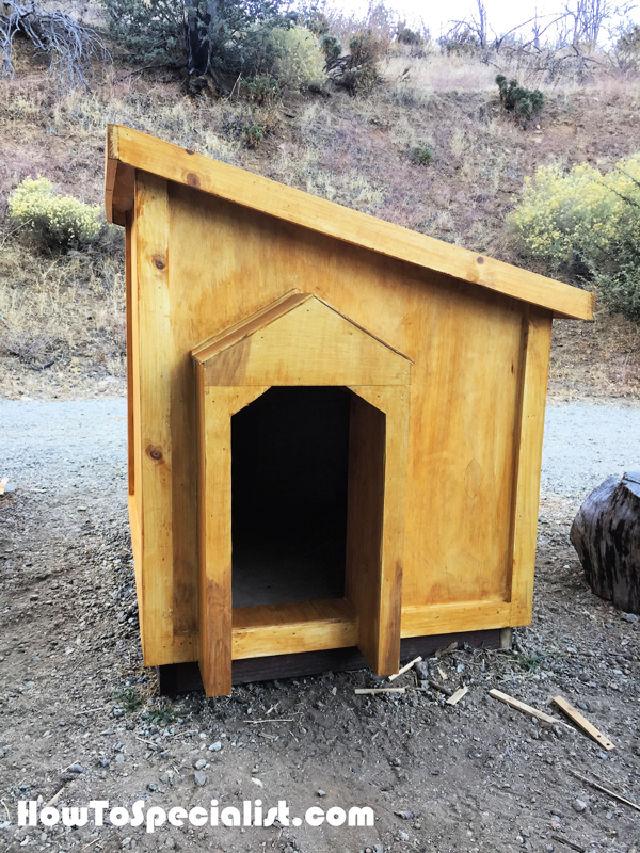 Free Wooden Large Dog House Plan