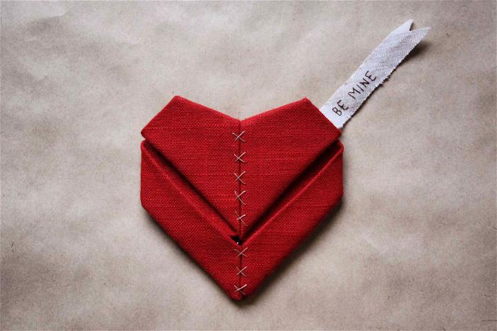 Handmade Linen Origami Heart