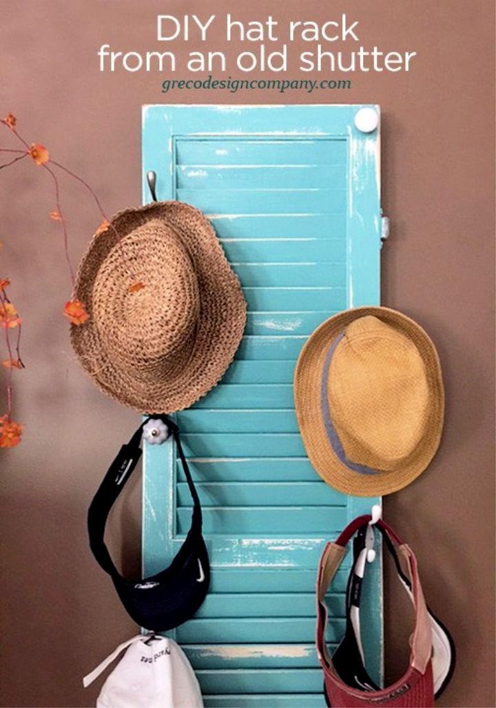 Turn an Old Shutter Into Hat Rack