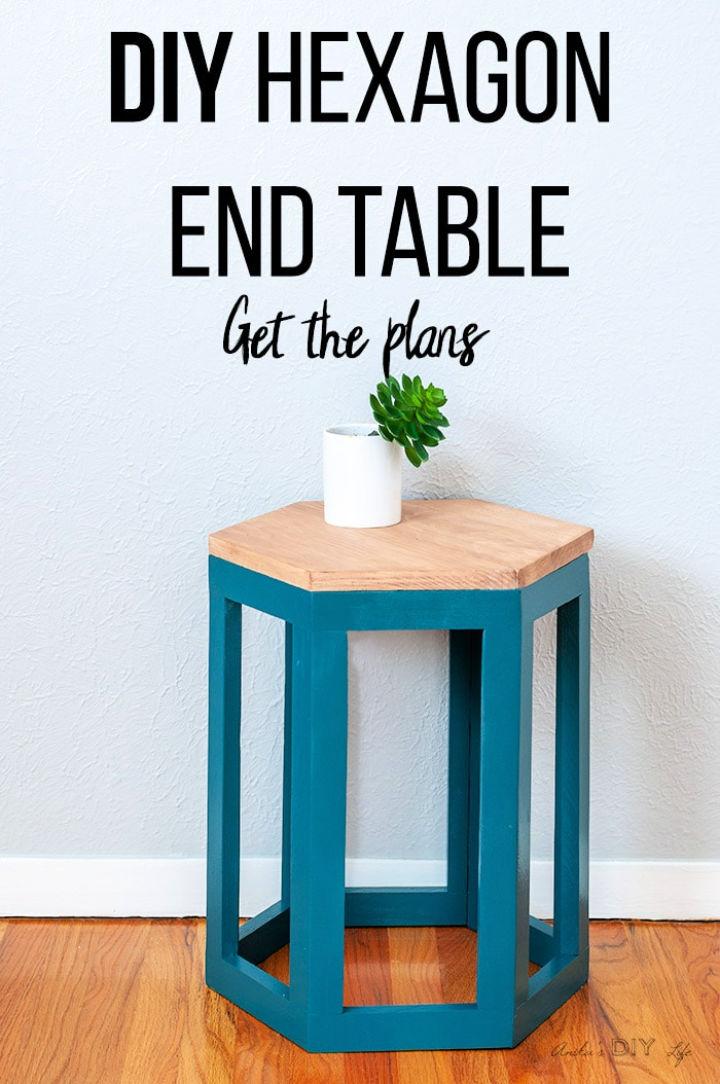 Hexagon End Table Using One Board