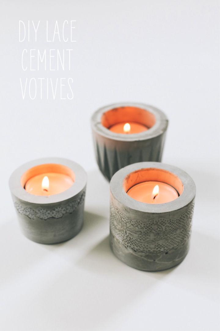 Homemade Concrete Candle Holders