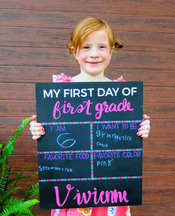 Handmade First Day Of School Sign