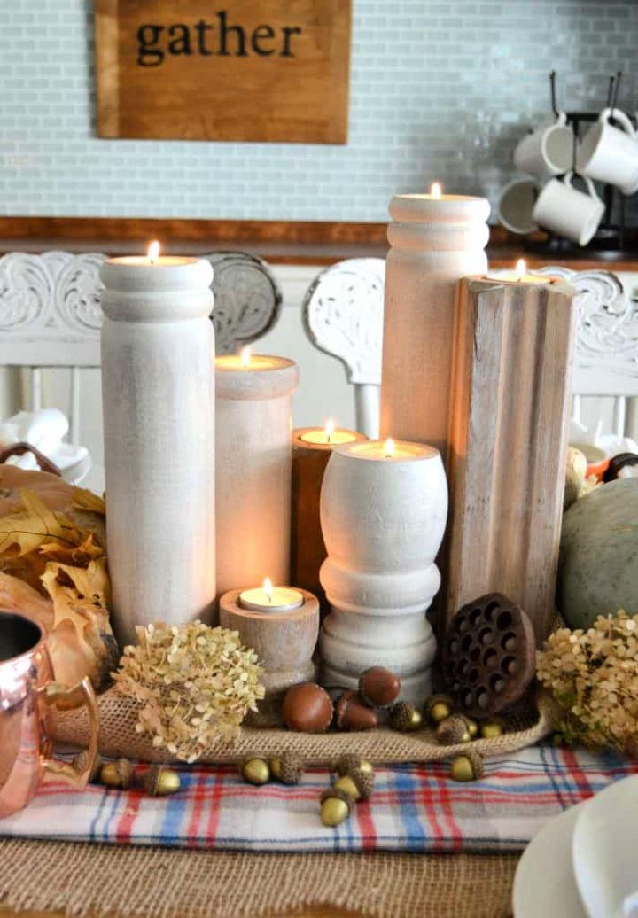 Homemade Wooden Candle Holders