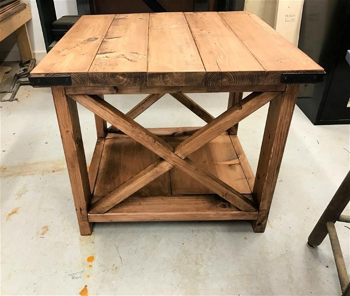 Homemade Wooden End Table
