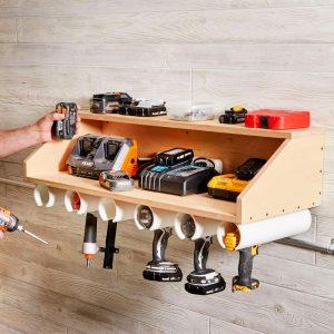 25 Homemade DIY Tool Storage Ideas Its Overflowing   How To Build A Drill Dock Organizer 300x300 