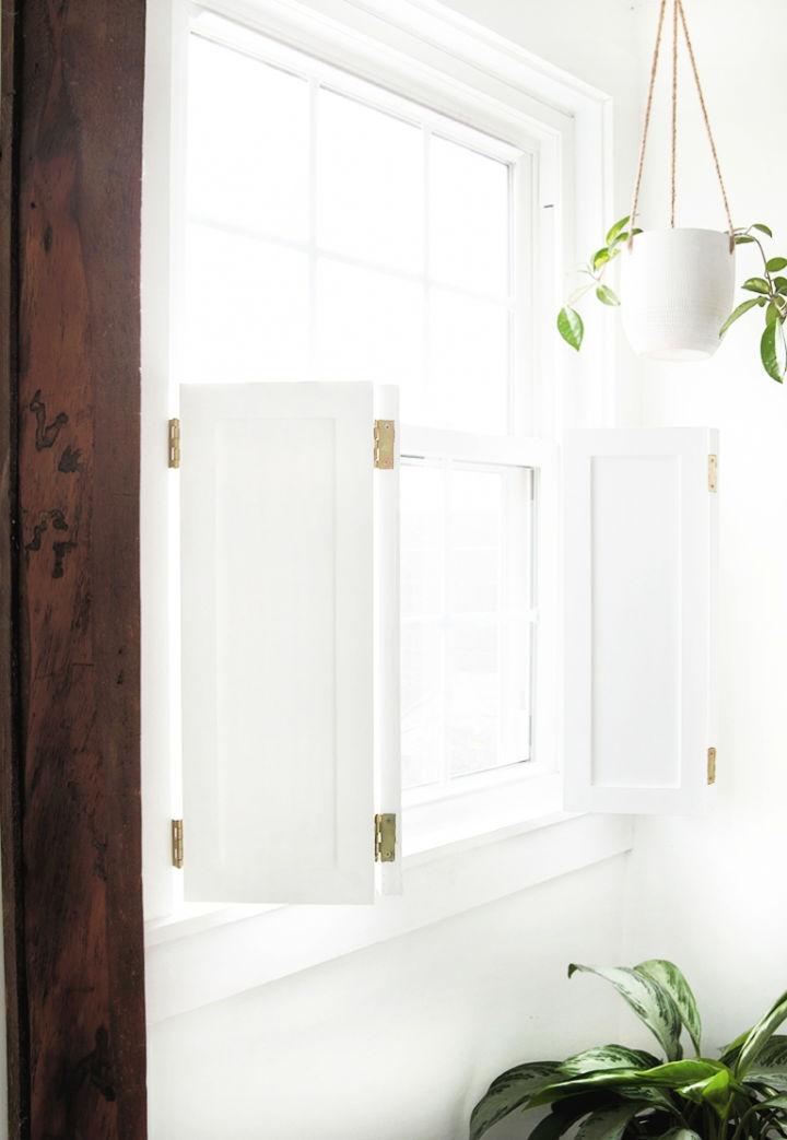 DIY Interior Plywood Window Shutters