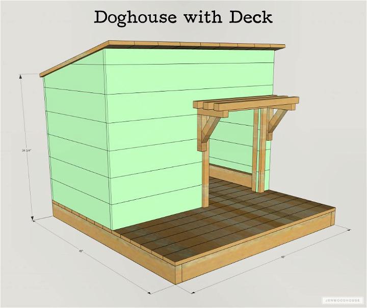 DY Large Doghouse With Deck