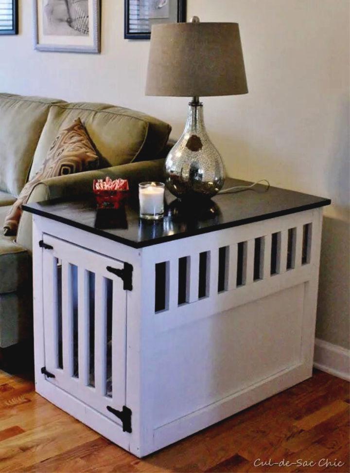 Large Wood Pet Kennel End Table 2