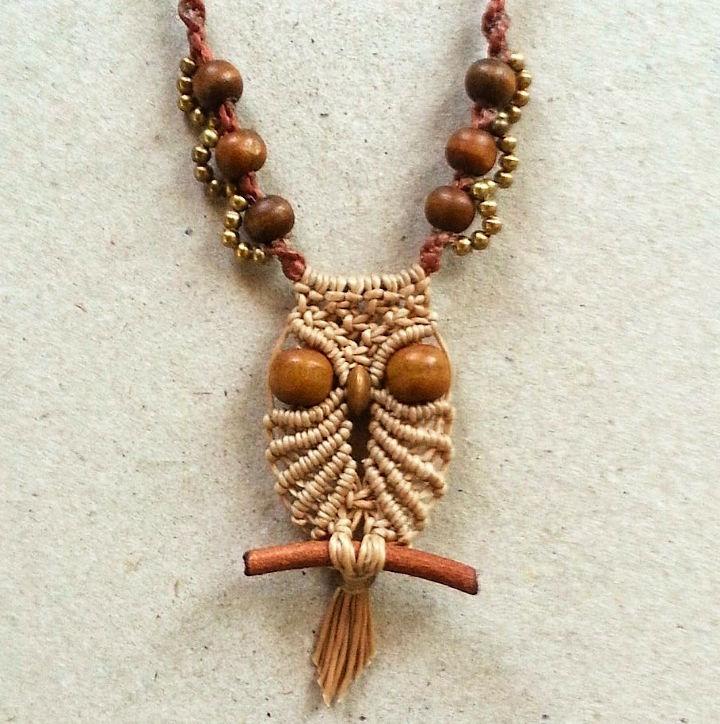 DIY Macrame Owl Necklace