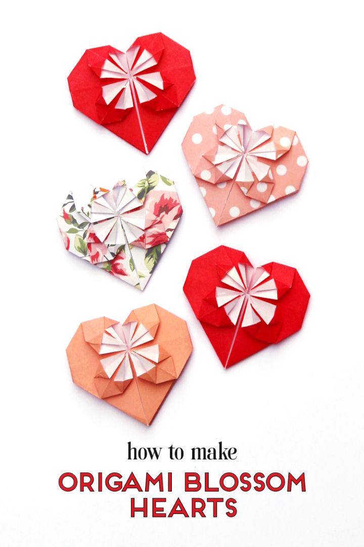 DIY Origami Blossom Hearts
