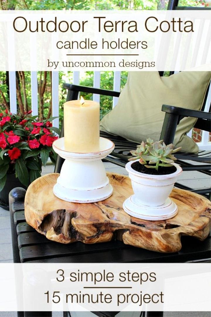 Outdoor Terra Cotta Candle Holder