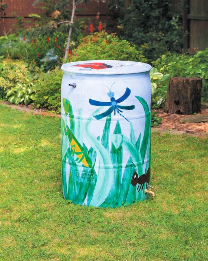 Plastic Container to Rain Barrel