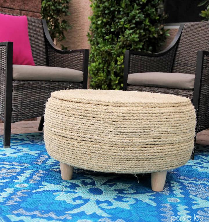 Recycled Tire Coffee Table for Patio