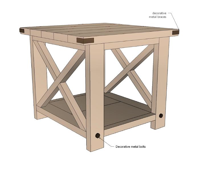 How to Build a Rustic X End Table