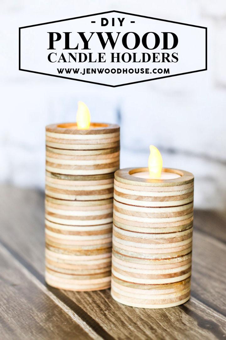 DIY Wooden Candle Holder - Scrap Plywood Candle Holders