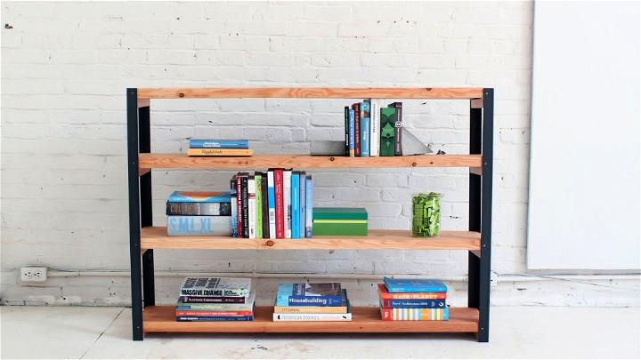 Make a Small Bookshelf Out Of Angle Irons and 2x10s