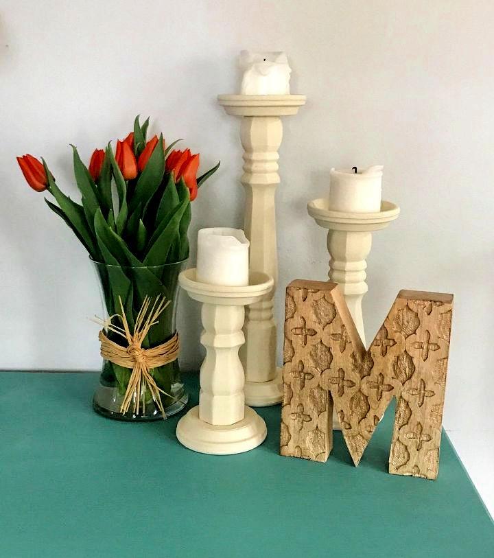 DIY Table Leg Candle Holder