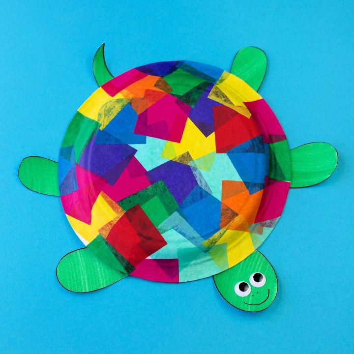 DIY Tissue Paper and Paper Plate Turtle 
