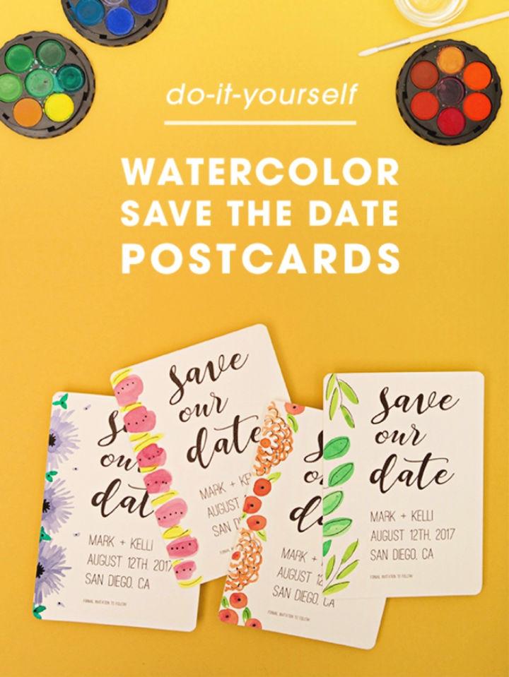 Watercolor Save The Date Postcards