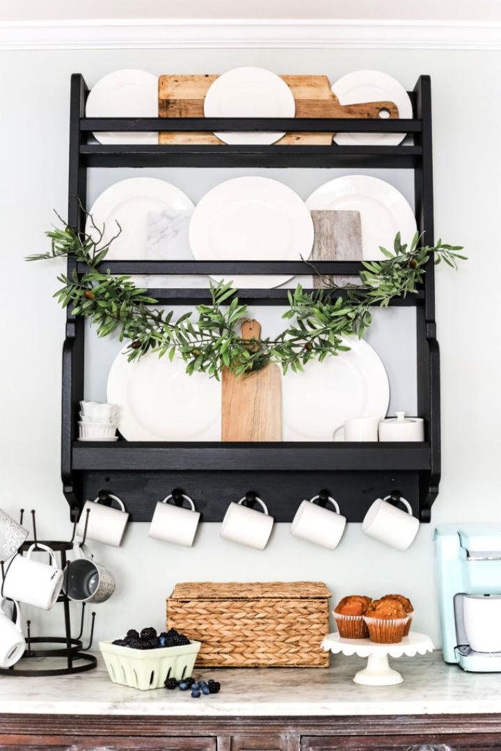 DIY White Waxed Coffee Station Makeover