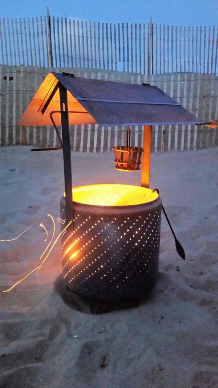 Handmade Burn Barrel Wishing Well 