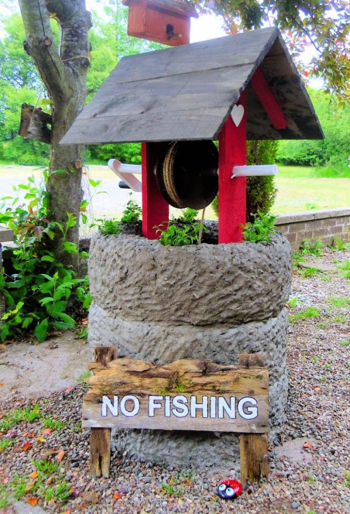 DIY Wishing Well From Recycled Tires