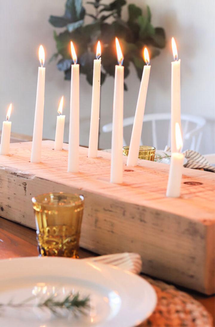 Wood Candle Holder Using an Old Beam 1