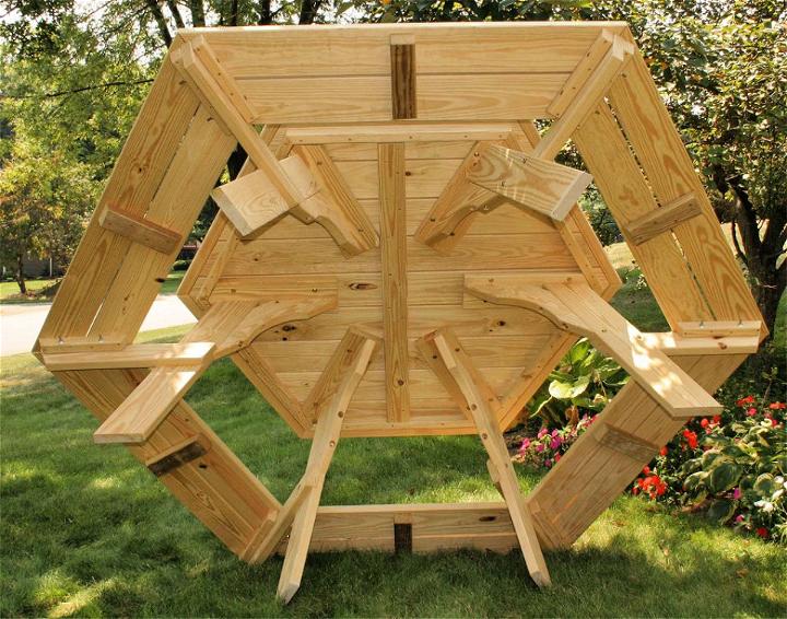 Wooden Octagon Picnic Table