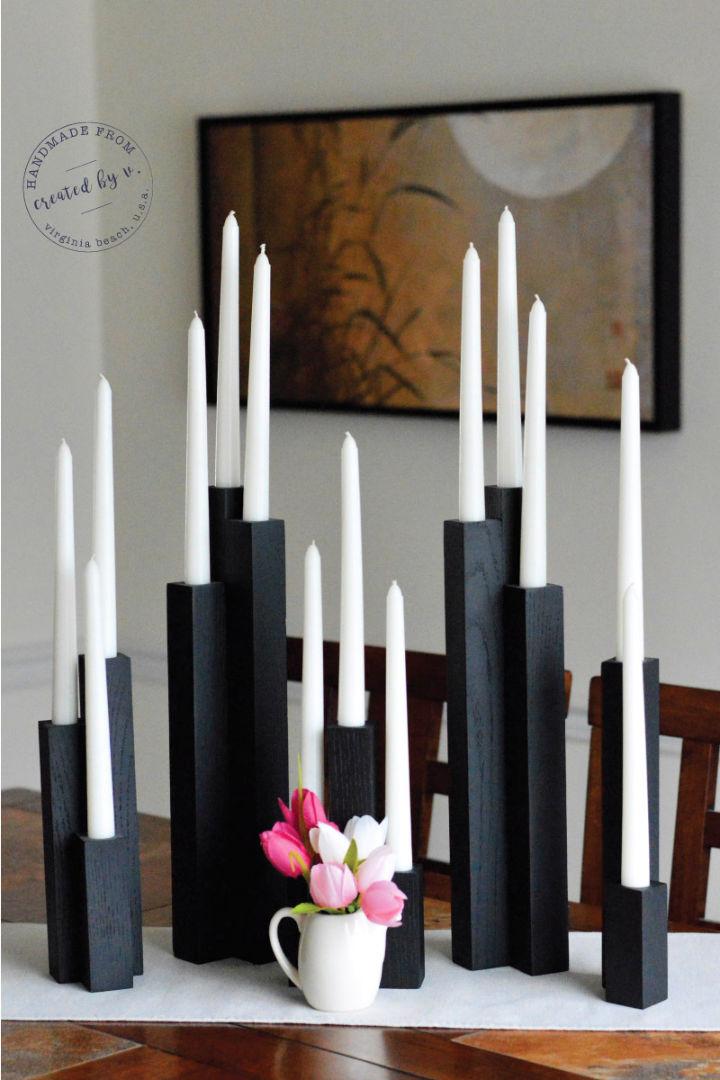 DIY Wood Taper Candleholders