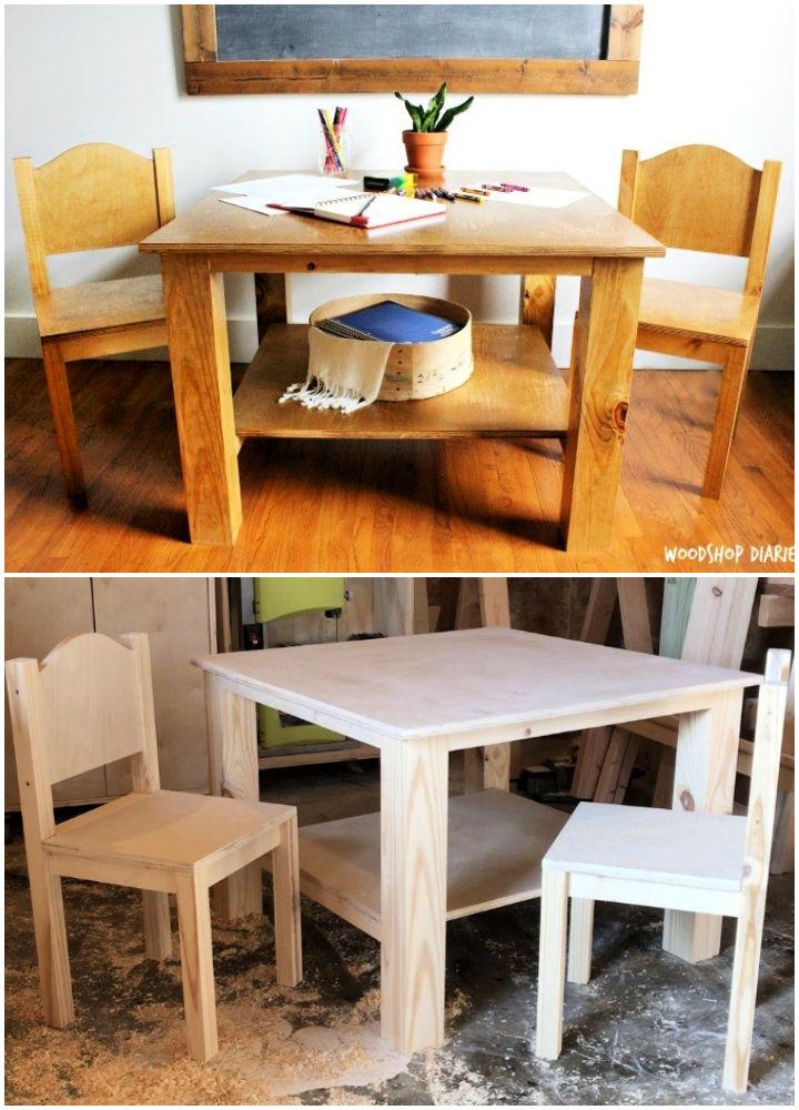 Build a Kids Play Table and Chairs