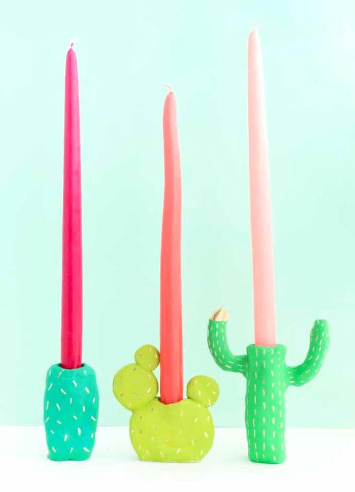 Clay Cactus Candle Holder Ideas