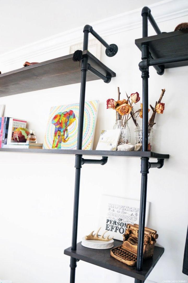 DIY Black Pipe Shelves